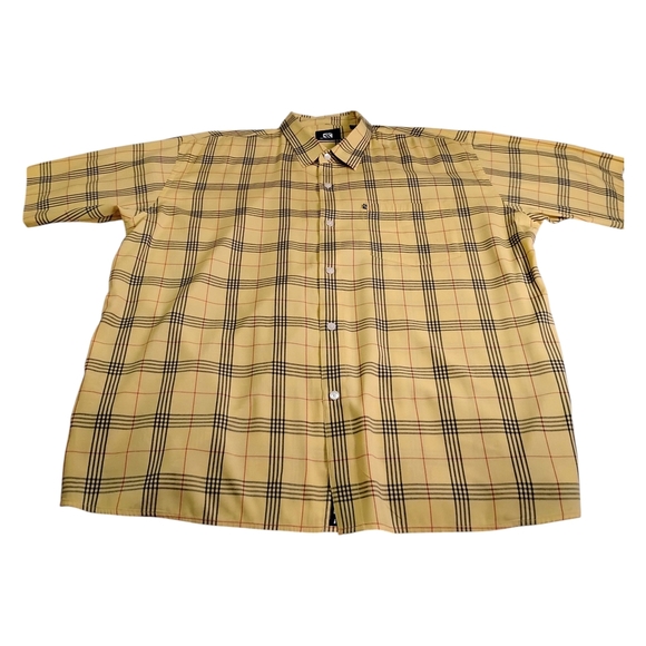 Karl Kani Vintage Yellow and Black with Red Casual Button Down Shirt, 2X - Picture 3 of 16